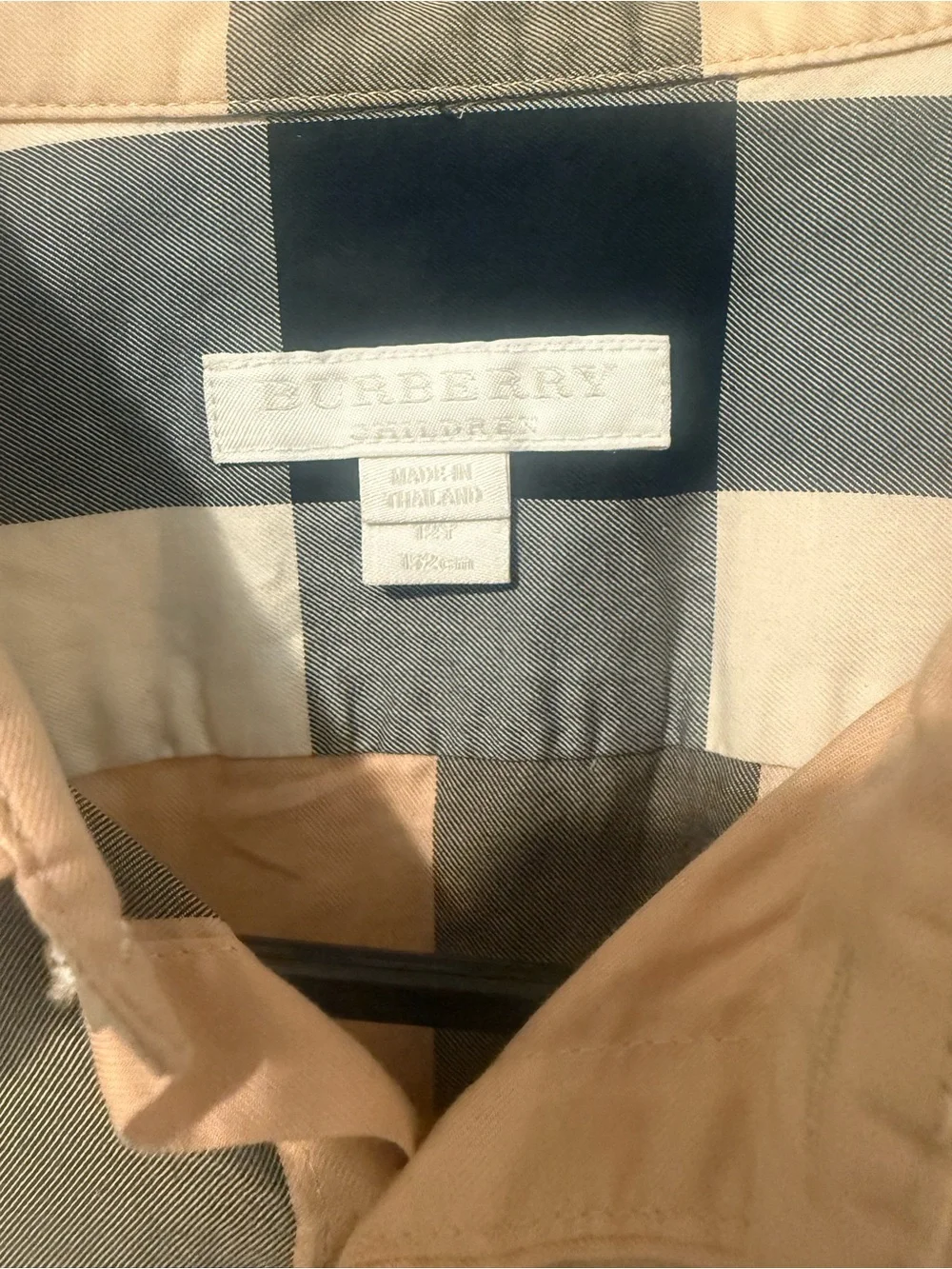 Burberry Classic Plaid kids Button-Down Shirt - Beige, Black & Red